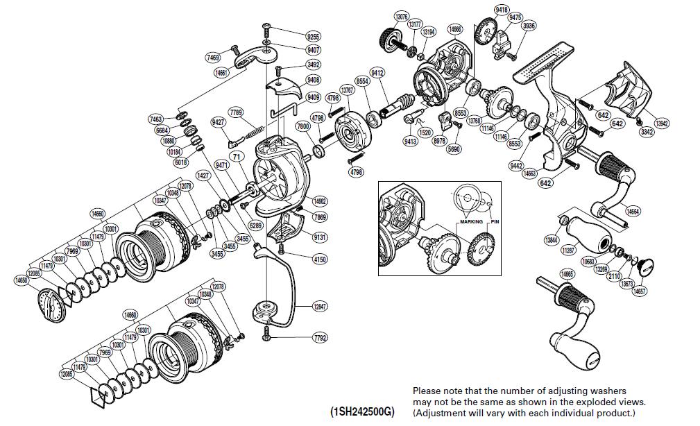 Кинематические схемы катушек shimano